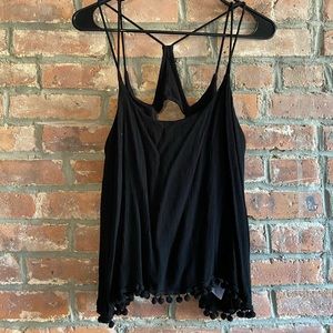 Flowy Black Tank with Bauble Detail